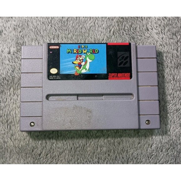 Super Mario Bros World SNES Authentic Game Only Nintendo SNES Tested & Working - Picture 1 of 16